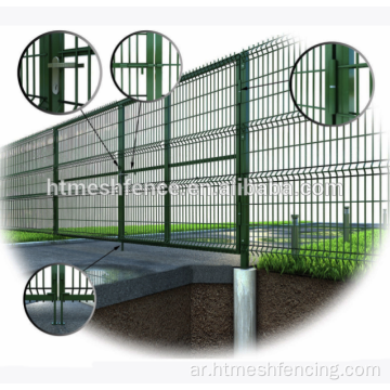 لوحة السياج ثلاثية الأبعاد مع منشورات وتثبيتات شبكة